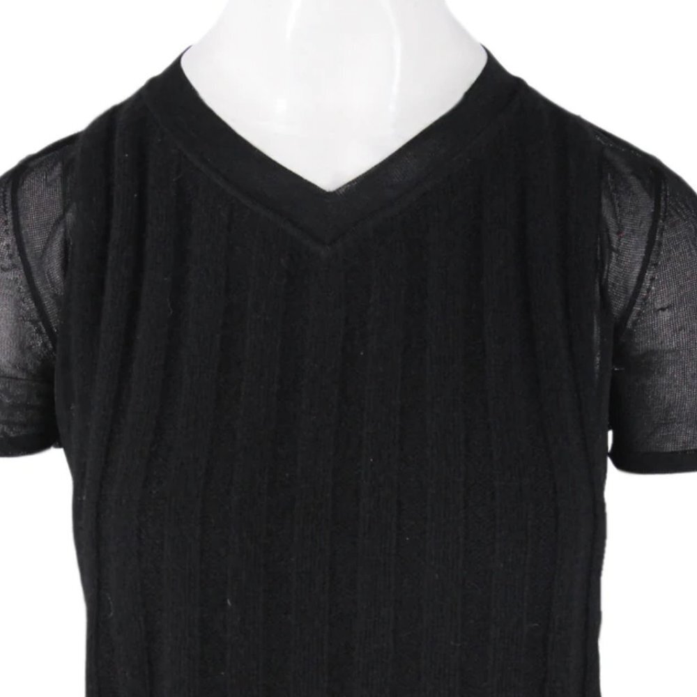 Vintage Chanel Boutique Cashmere and Mesh Sweater Top Small - Picture 4 of 10
